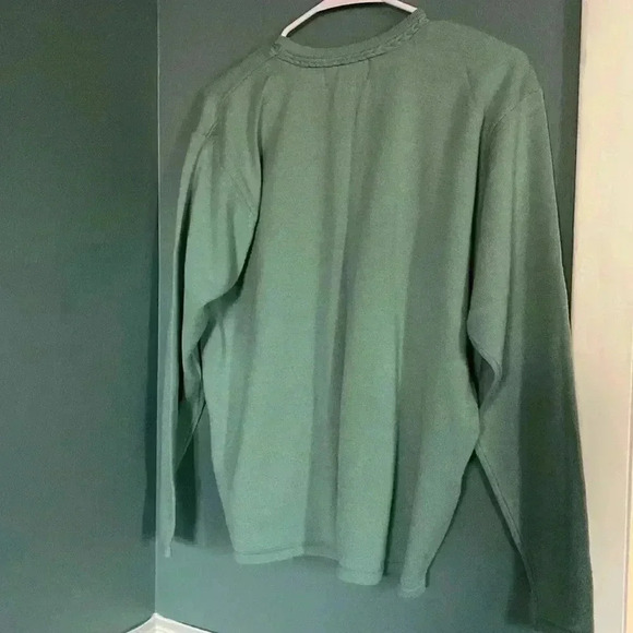 Casual Corner wool blend sage green sweater with collar detail - Picture 4 of 6
